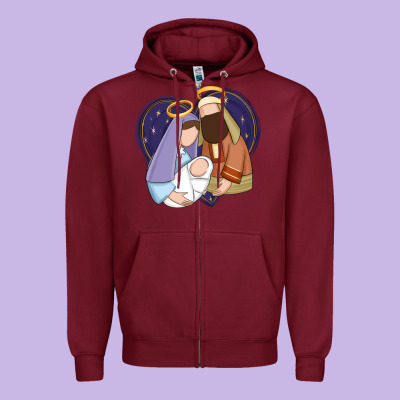 Holy Night Jesus Birth Zipper Hoodie Designed By Zillion Design Studio
