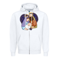 White holy night jesus birth Zipper Hoodie - Zillion Design Studio