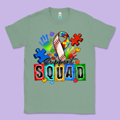 Baseball Support Squad Autism Classic Tee Designed By Zillion Design Studio