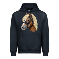 Navy Haflinger Avelignese Horse Urban Hoodie - LillyAllenDesigns