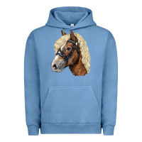 Pigment Pebble Blue Haflinger Avelignese Horse Urban Hoodie - LillyAllenDesigns