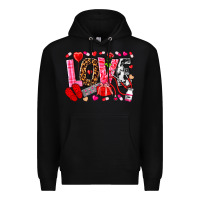 Black valentines day love nurse Premium Hoodie - NancyCooperArtShop