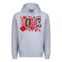 Heather Grey valentines day love nurse Premium Hoodie - NancyCooperArtShop