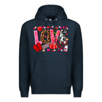 Navy valentines day love nurse Premium Hoodie - NancyCooperArtShop