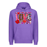 Purple valentines day love nurse Premium Hoodie - NancyCooperArtShop
