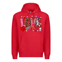 Red valentines day love nurse Premium Hoodie - NancyCooperArtShop