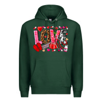 Sports Green valentines day love nurse Premium Hoodie - NancyCooperArtShop