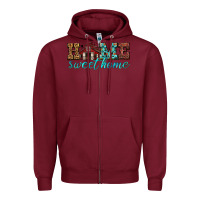 Burgundy home sweet home Zipper Hoodie - texasbilliewilder