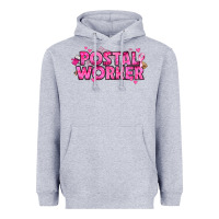 Heather Grey Breast Cancer Postal Worker Heavyweight Hoodie - texasbilliewilder