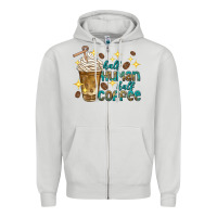 Dove Grey half human half coffee Zipper Hoodie - texasbilliewilder