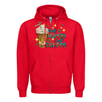 Red half human half coffee Zipper Hoodie - texasbilliewilder