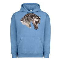 Pigment Pebble Blue Arabian Horse Urban Hoodie - LillyAllenDesigns