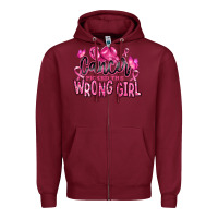 Burgundy cancer picked the wrong girl Zipper Hoodie - RanaPortraitStore