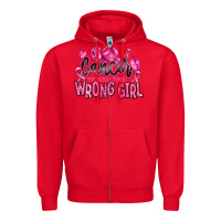 Red cancer picked the wrong girl Zipper Hoodie - RanaPortraitStore