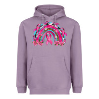Lavender Breast Cancer Rainbow Heavyweight Hoodie - texasbilliewilder
