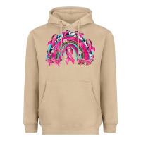 Mushroom Breast Cancer Rainbow Heavyweight Hoodie - texasbilliewilder