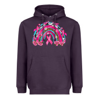 Plum Breast Cancer Rainbow Heavyweight Hoodie - texasbilliewilder