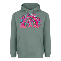 Sage Breast Cancer Rainbow Heavyweight Hoodie - texasbilliewilder