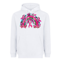White Breast Cancer Rainbow Heavyweight Hoodie - texasbilliewilder