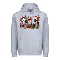 Heather Grey funny christmas heifers Premium Hoodie - Jasminsmagicworld