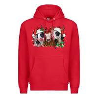 Red funny christmas heifers Premium Hoodie - Jasminsmagicworld