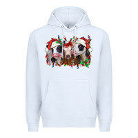 White funny christmas heifers Premium Hoodie - Jasminsmagicworld