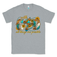 Heather Grey with god all things are possible with cross Classic Tee - texasbilliewilder