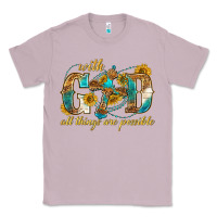 Lilac with god all things are possible with cross Classic Tee - texasbilliewilder