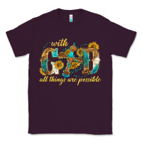 Plum with god all things are possible with cross Classic Tee - texasbilliewilder