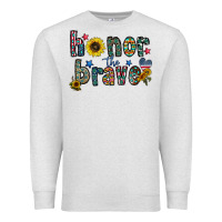 Oatmeal Heather honor the brave Premium Sweatshirt - CowhideDigitalArt