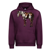 Mauve Wine Mustang Horse Urban Hoodie - LillyAllenDesigns