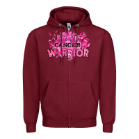 Burgundy breast cancer warrior Zipper Hoodie - RanaPortraitStore