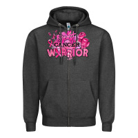 Charcoal Heather breast cancer warrior Zipper Hoodie - RanaPortraitStore