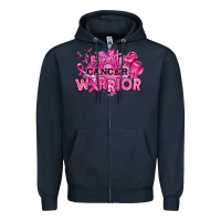 Navy breast cancer warrior Zipper Hoodie - RanaPortraitStore