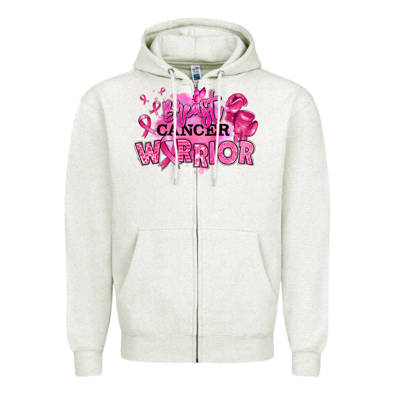 Breast Cancer Warrior Zipper Hoodie by RanaPortraitStore | Teevron