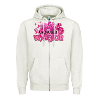 Oatmeal Heather breast cancer warrior Zipper Hoodie - RanaPortraitStore