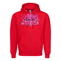 Red breast cancer warrior Zipper Hoodie - RanaPortraitStore