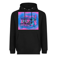 Black touch me and i will bite you stitch Heavyweight Hoodie - Zillion Design Studio