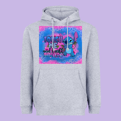 Touch Me And I Will Bite You Stitch Heavyweight Hoodie Designed By Zillion Design Studio