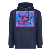 Navy touch me and i will bite you stitch Heavyweight Hoodie - Zillion Design Studio
