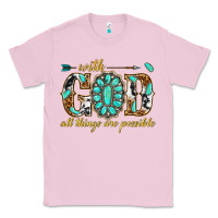 Bubblegum Pink with god all things are possible with gemstone Classic Tee - texasbilliewilder