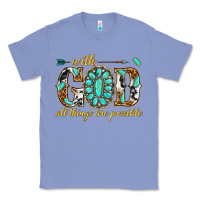 Colony Blue with god all things are possible with gemstone Classic Tee - texasbilliewilder