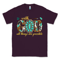 Plum with god all things are possible with gemstone Classic Tee - texasbilliewilder