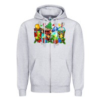 Heather Grey autism christmas coffee cups Zipper Hoodie - Zillion Design Studio