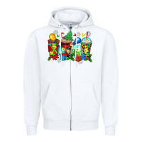 White autism christmas coffee cups Zipper Hoodie - Zillion Design Studio