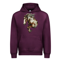 Mauve Wine Mustang Horse Urban Hoodie - LillyAllenDesigns