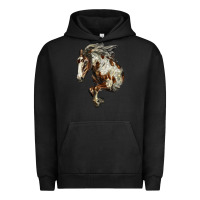 Pigment Black Mustang Horse Urban Hoodie - LillyAllenDesigns