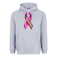 Heather Grey Breast Cancer Ribbon American Football Heavyweight Hoodie - texasbilliewilder