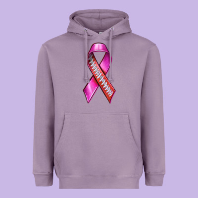 Breast Cancer Ribbon American Football Heavyweight Hoodie Designed By Texasbilliewilder