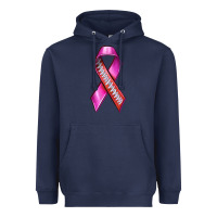 Navy Breast Cancer Ribbon American Football Heavyweight Hoodie - texasbilliewilder